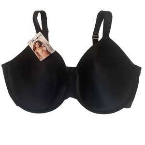 Playtex Secrets Perfectly Smooth Underwire Black Bra Plus Size 44D